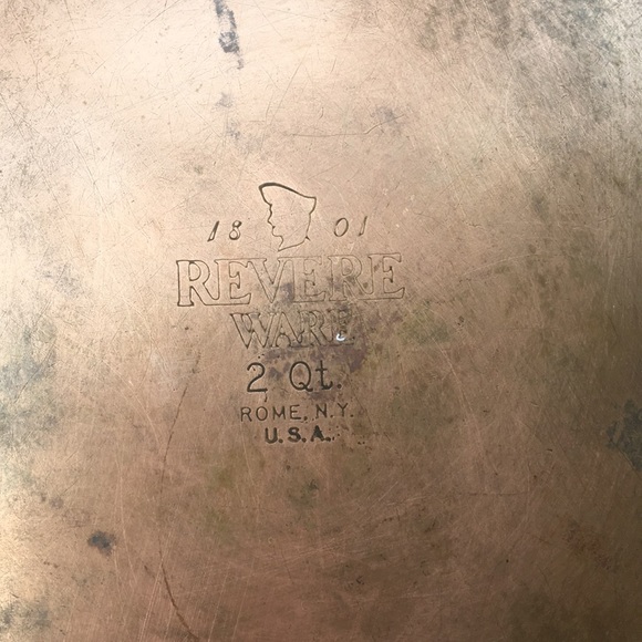 Vintage Revere Ware copper clad stainless 2 quart saucepan slide hang ri… - Picture 3 of 9